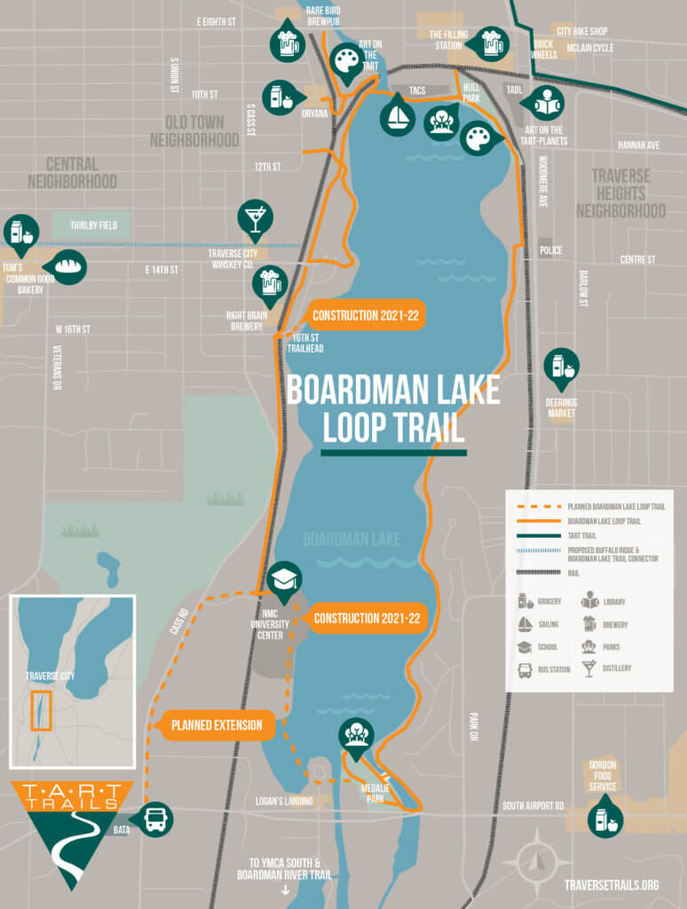 Loop The Lake Trail Map Boardman Lake Loop Trail | Tart Trails Inc.