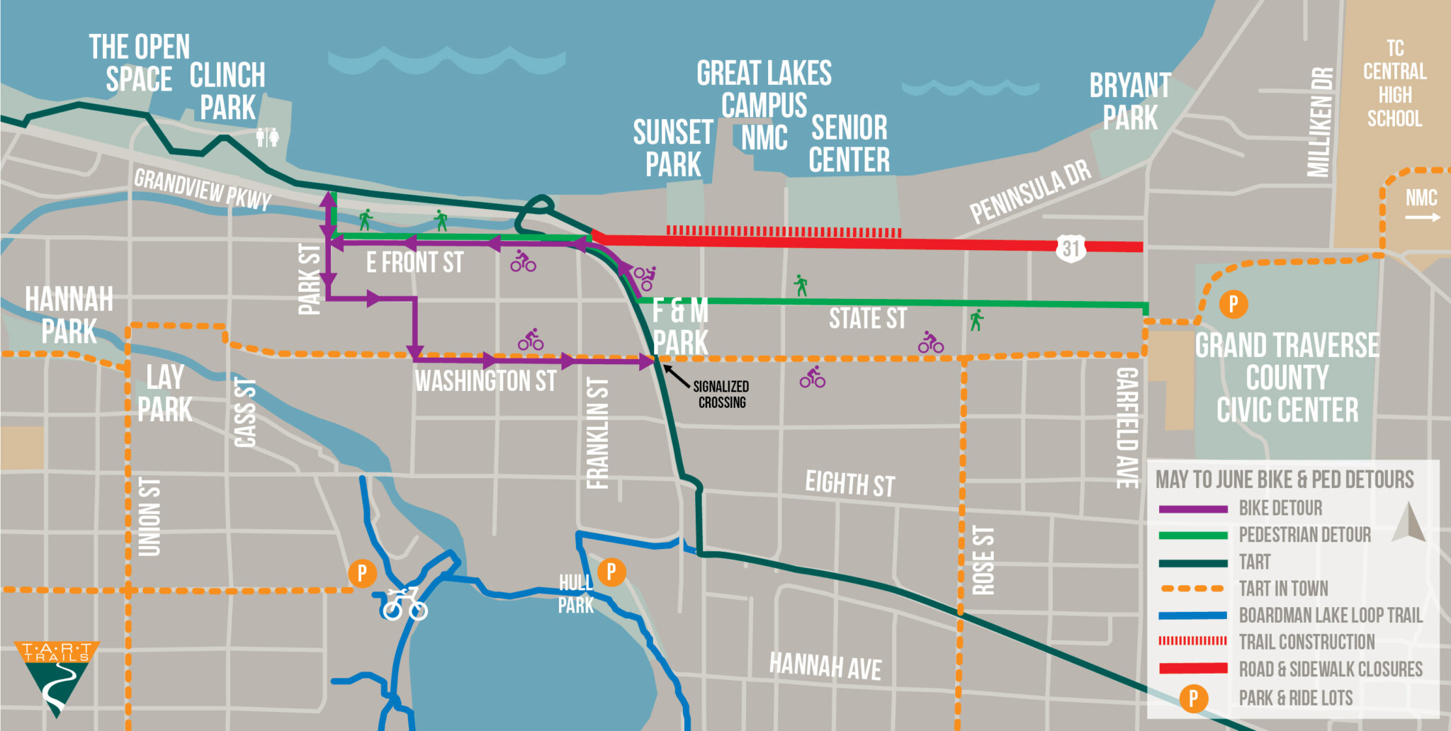 Grandview Parkway Bike & Ped Detour | 2024 | TART Trails Inc.